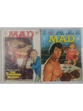 Lot of 2 MAD Vintage Magazines September 1975 October 1977 #177-194 Rocky Tower